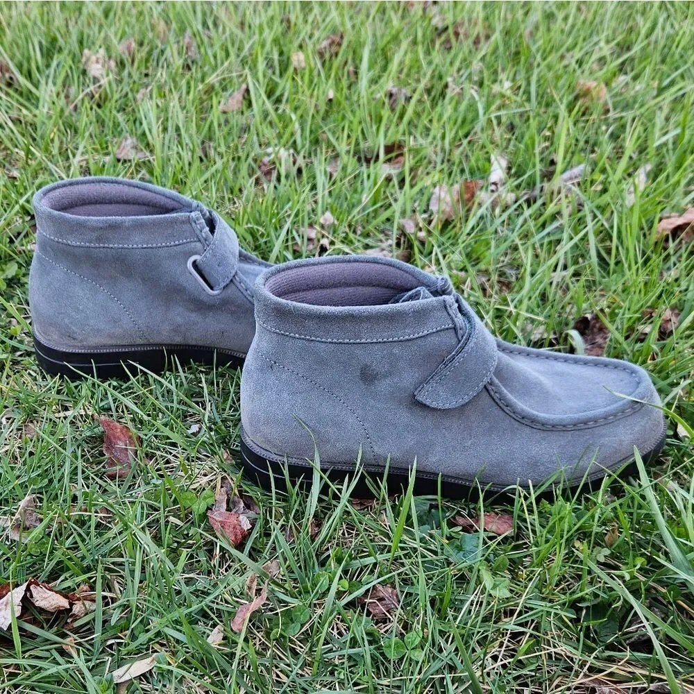 NWOT Haband Casual Joe Gray Suede Leather Moccasin Boots Size 8.5 - Picture 5 of 12